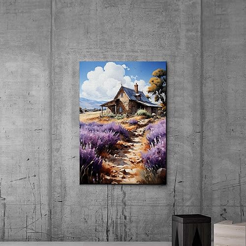 Miniatura 3 de Fields of Lavender, Watercolor Provence Landscape and Lavender Field, Watercolor Prints of Serene Beauty, Canvas, Art Print