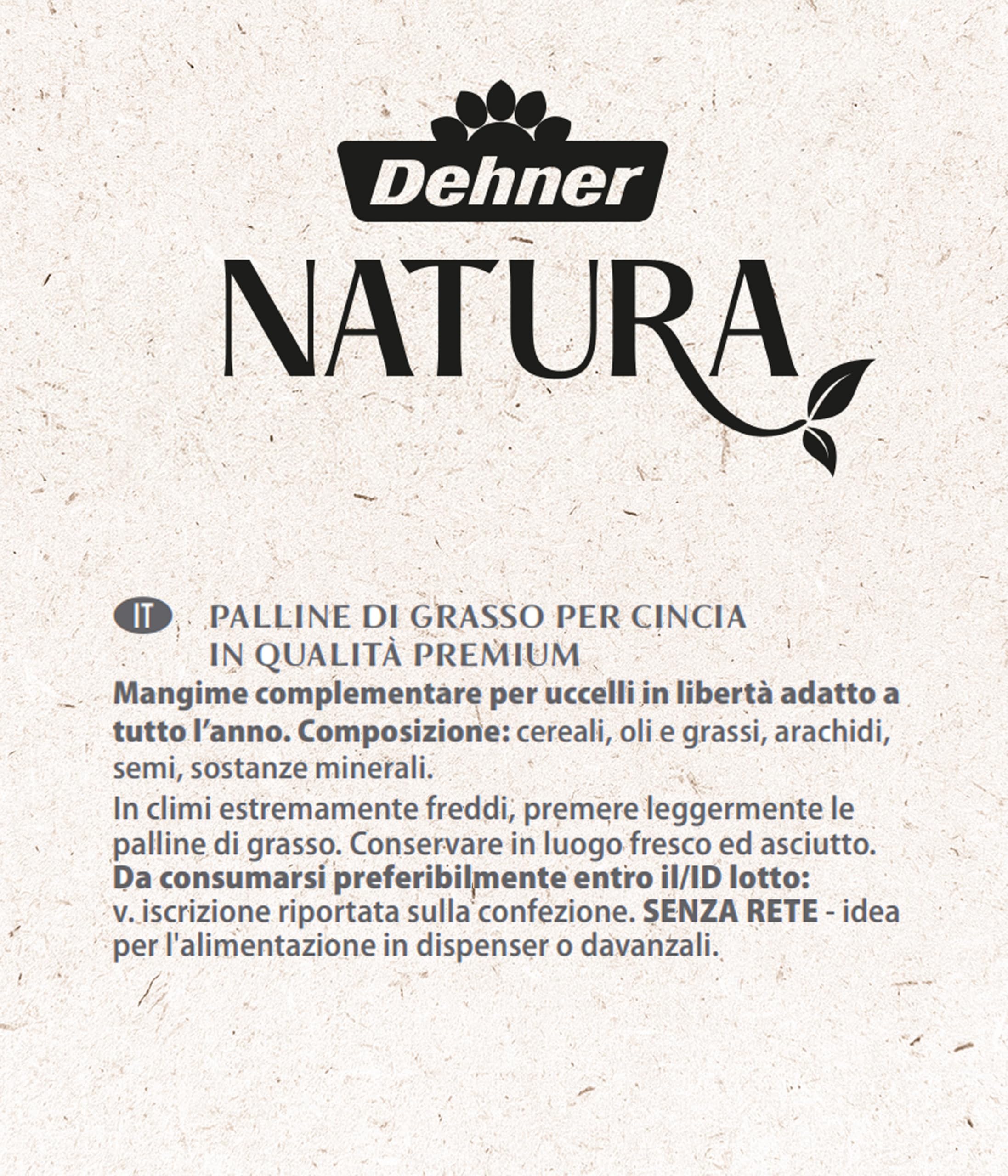 Dehner Natura Premium Mangime per uccelli selvatici palline per cinciallegre 30 pezzi 90 g ciascuno 2,7 kg