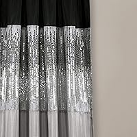 Vista 3 de Lush Décor Panel de cielo nocturno para sala de estar, dormitorio, comedor (cortina individual), 84 "x 42", gris y negro