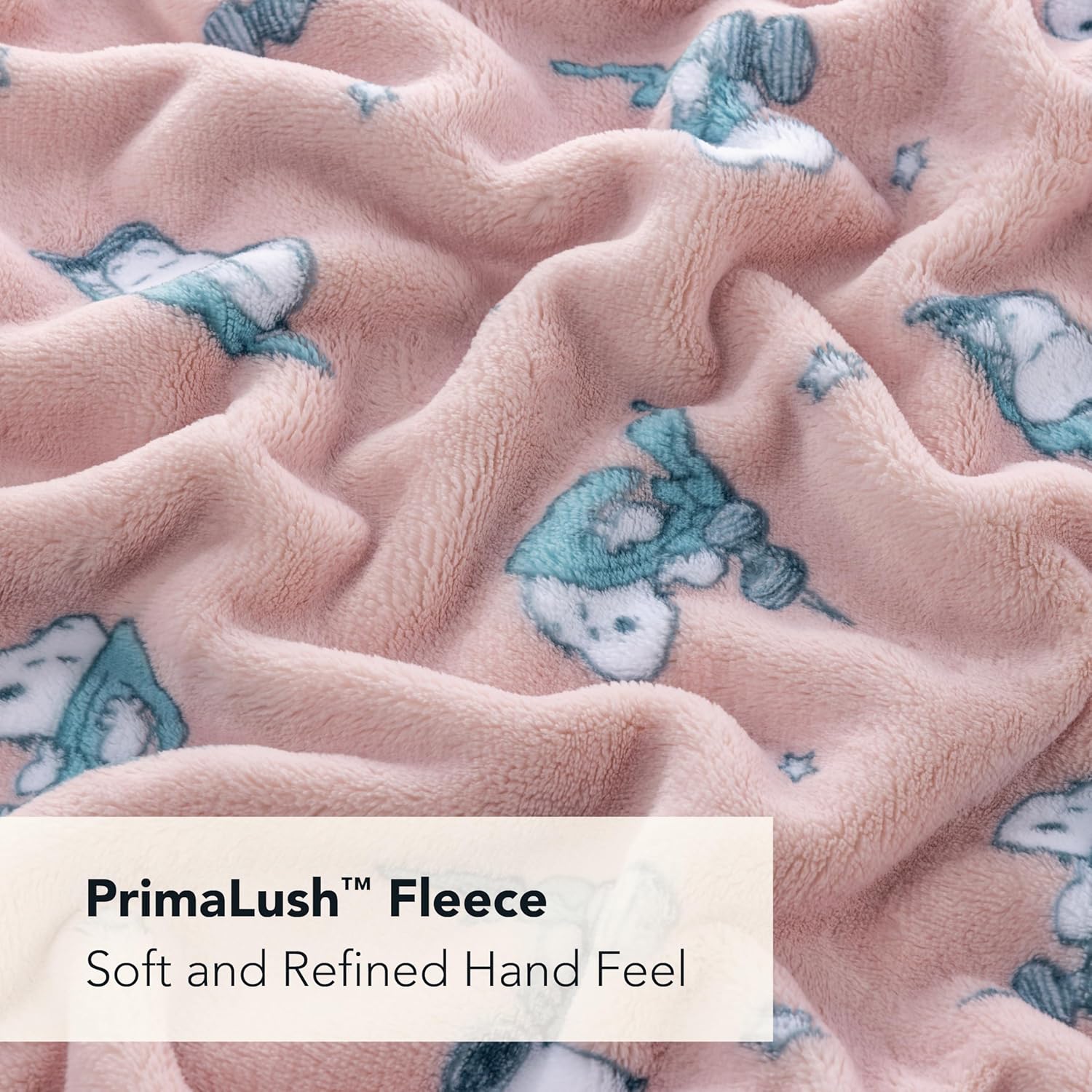 Berkshire Peanuts® Wearable Throw – Snoopy Print PrimaLush™ Plush Shawl Blanket, 58" x 64" - Image 3