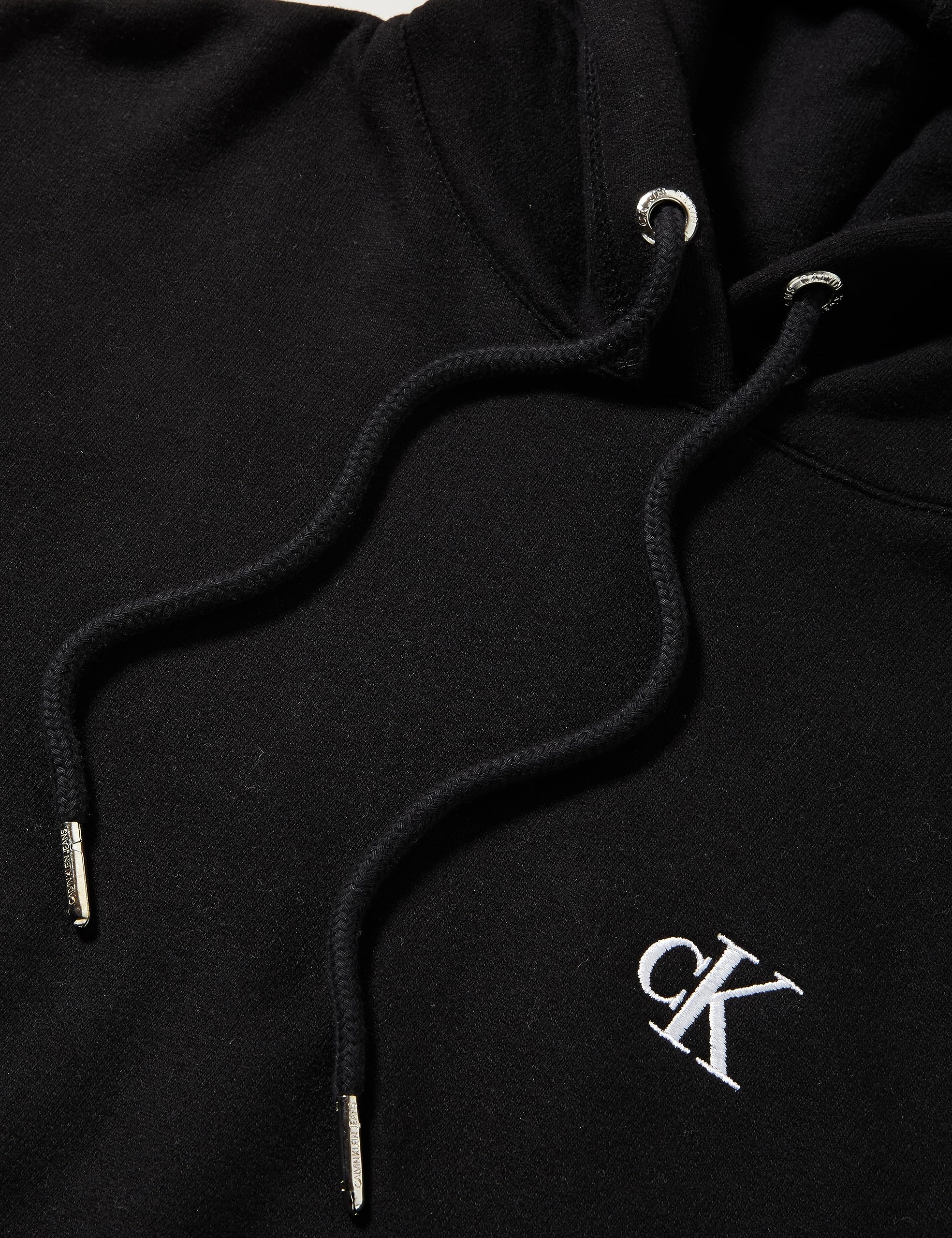 Calvin Klein Jeans Sweat Femme Ck Embroidery Avec Capuche, Noir (Ck Black), M