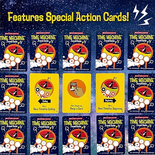 Miniatura 6 de University Games, Scholastic Time Machine History - Juego de cartas de viaje en lata para niños, para 2 a 4 jugadores a partir de 8 años