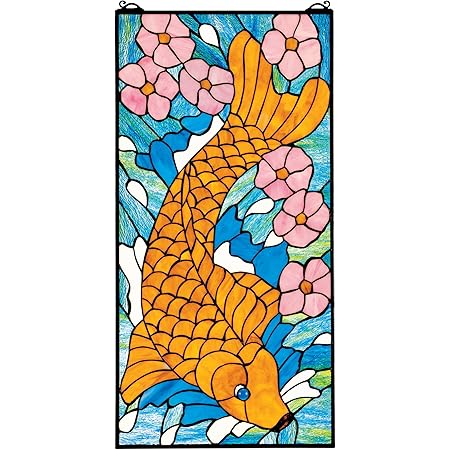 Amazon Com Stained Glass Panel Asian Koi Fish Stained Glass Window Hangings Window Treatments Home Kitchen Amazon Com Stained Glass Panel Asian Koi Fish Stained Glass Window Hangings Window Treatments Home Kitchen