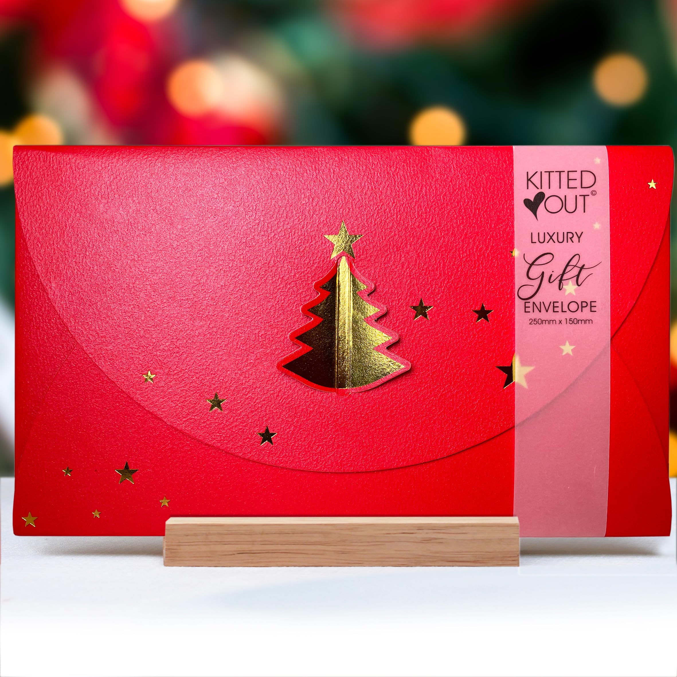 Gift Envelope for Christmas | Premium Quality with Textured Card and Gold Foil Tree | Create a Stunning Impact with Your Festive Gift