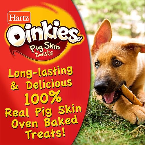Miniatura 8 de Hartz Oinkies - Golosinas para perros con piel de cerdo ahumado, 96 unidades