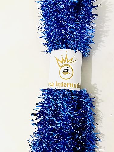 Miniatura 3 de Guirnalda de oropel azul para decoración de Navidad, adornos metálicos para árbol de Navidad, fiesta de inauguración de la casa, fiesta de Año