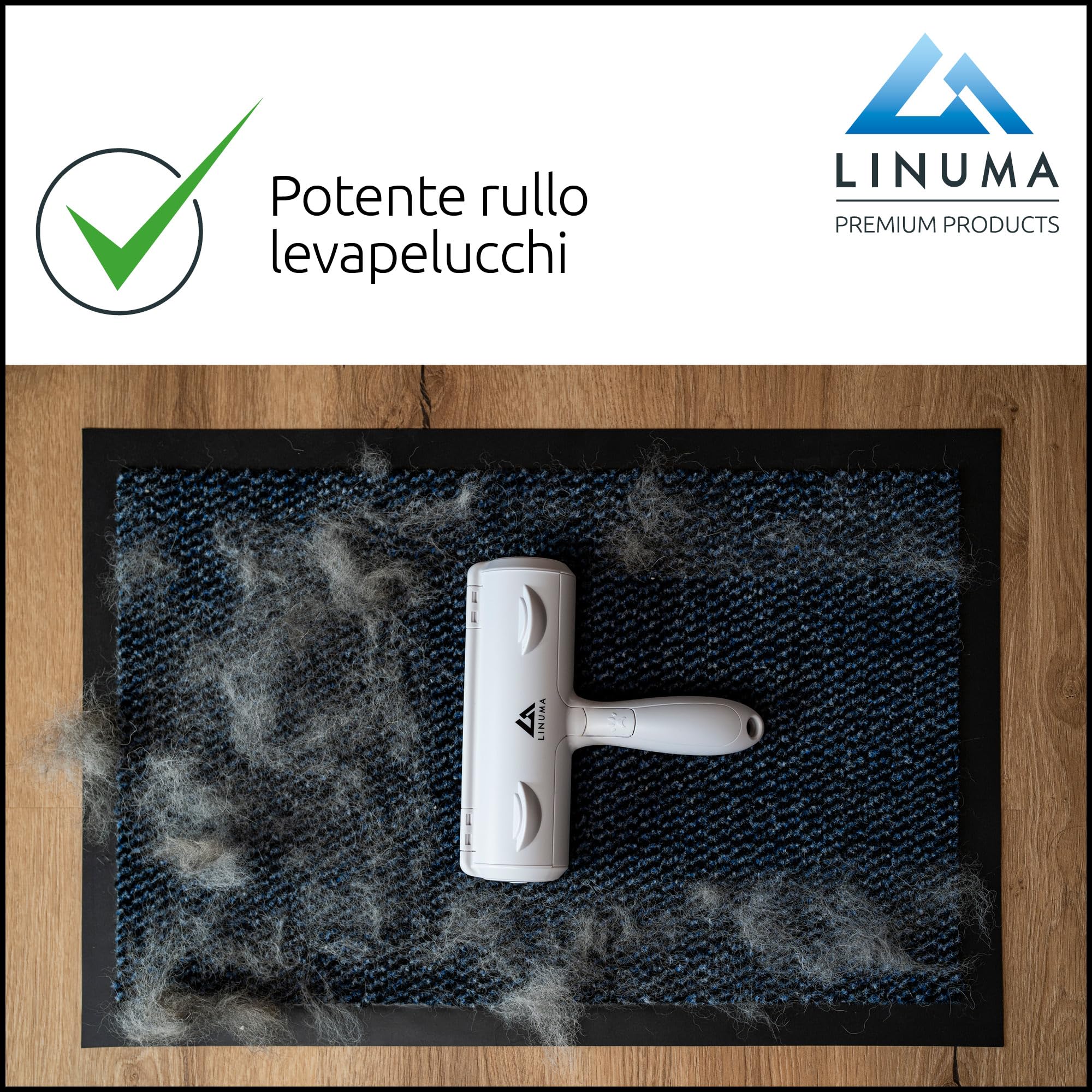 LINUMA® Spazzola Togli Peli Animali, Spazzola per Cani e Gatti, Animali Domestici peli Rimozione, Lint Rullo Riutilizzabile Spazzola, Rimuovi la Pelliccia su aree fisse piace Cuccia, Tappeti e Divani