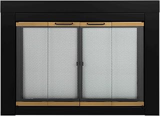 Pleasant Hearth AR-1022 Arrington Fireplace Glass Door, Black, Large