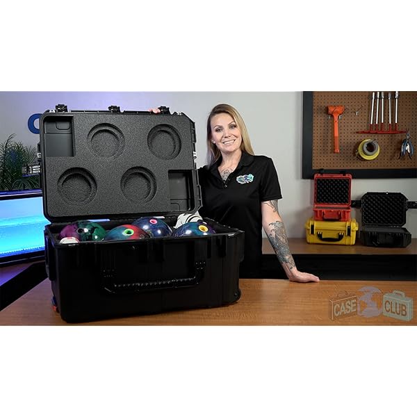 Case Club Heavy Duty Waterproof Bowling Ball Cases with Wheels and
