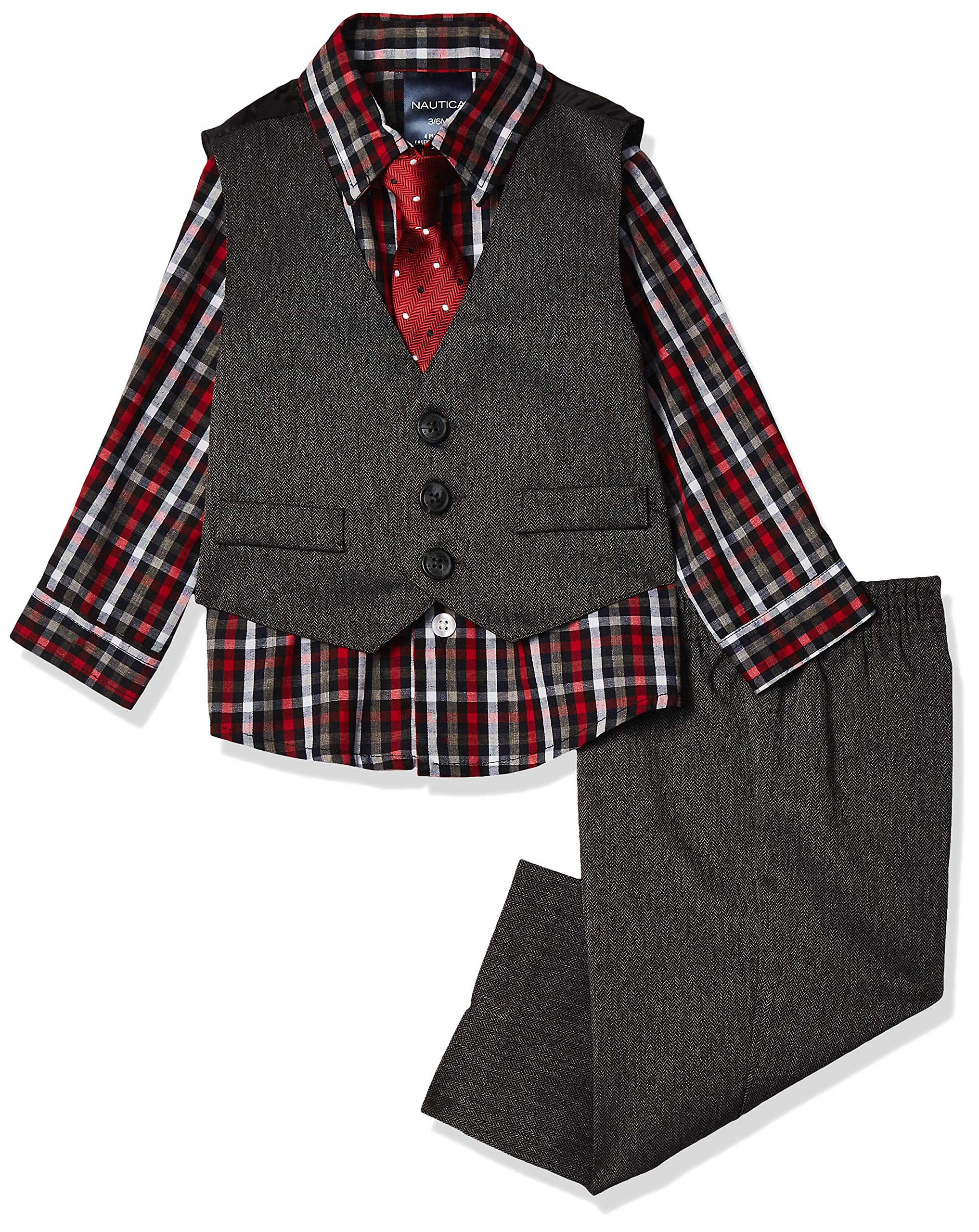 Nautica Baby Boys Birdseye Vest Set