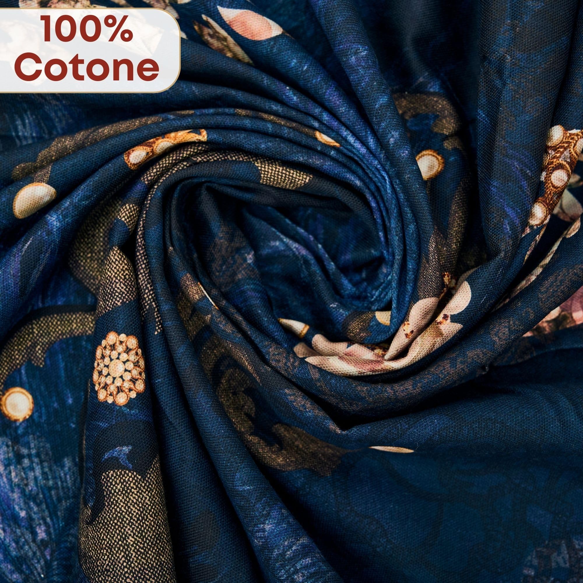 NAMAI - Set 8 Pezzi Danubio Blu, 100% Cotone, Lavabili in Lavatrice, Resistenti al Calore, Tovaglia Cotone 160x300, Runner Tavolo, Set Presine da Cucina e Strofinacci (Set Con Tovaglia 160x300)