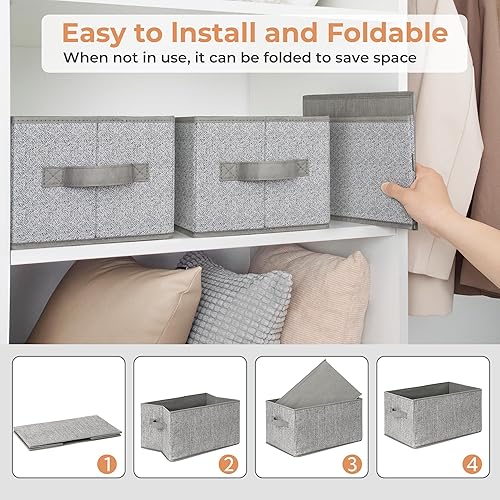 Miniatura 5 de GRANNY SAYS - Papeleras de almacenamiento para estantes, organizador de armario de tela, con asa, cestas de almacenamiento para la casa y oficina.