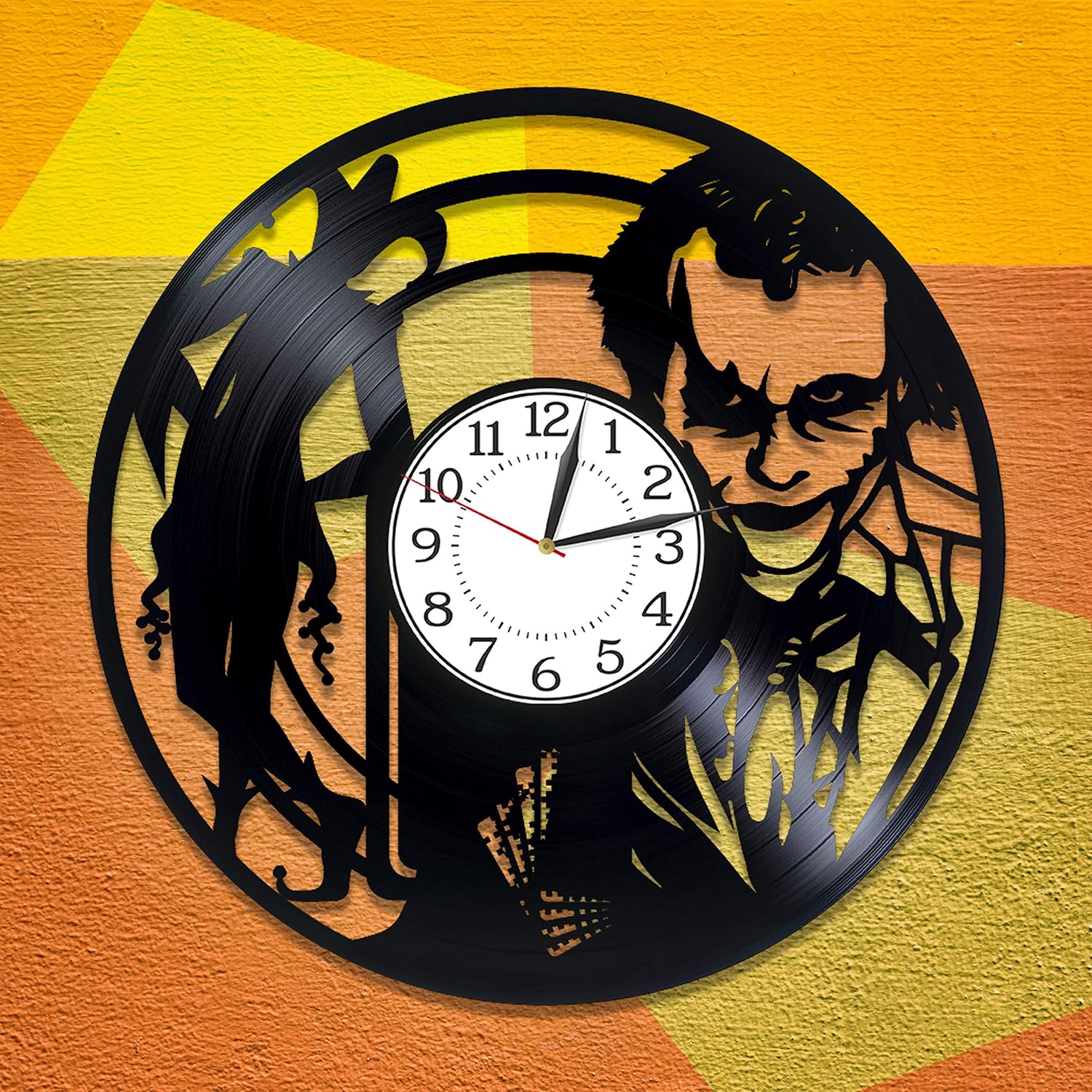 Joker Wall Clock for Fan Batman Vinyl Record Wall Clock Supervillain Birthday Gift Idea for Man Movie Original Home Decor Joker DC Comics Handmade Clock 12 Inch