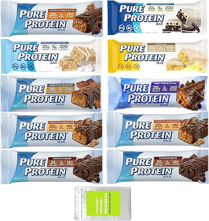 Amazon ピュアプロテイン プロテインバー バラエティパック 10本セット（Pure Protein Protein Bar 10