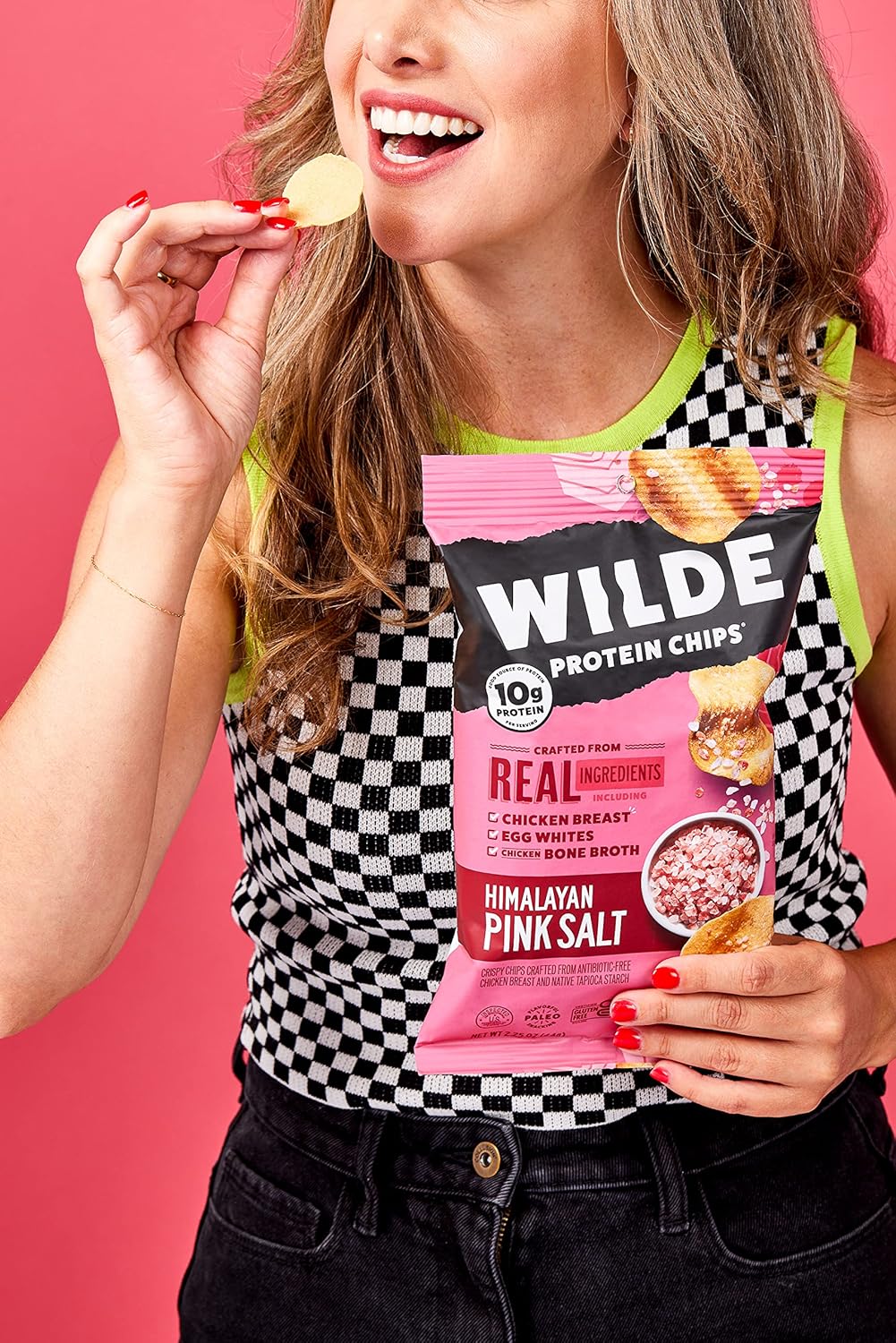 Himalayan Pink Salt Protein Chips by Wilde Chips, Thin and Crispy, High Protein, Keto Friendly, Made with Real Ingredients, 2.25oz Bag (8 Pack)…