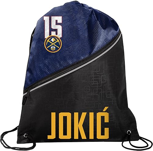FOCO - Mochila de gimnasio con cremallera diagonal de gama alta de la NBA, Nikola Joki - Denver Nuggets, Mochila