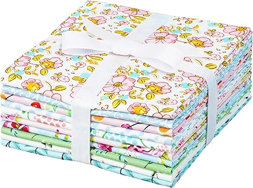 Vista 22 de Craftido -25 opciones: 100 % algodón, 10 cuartos gruesos de 18 x 21 pulgadas, peso mediano de 5.2 onzas, algodón suave para acolchar, proyectos