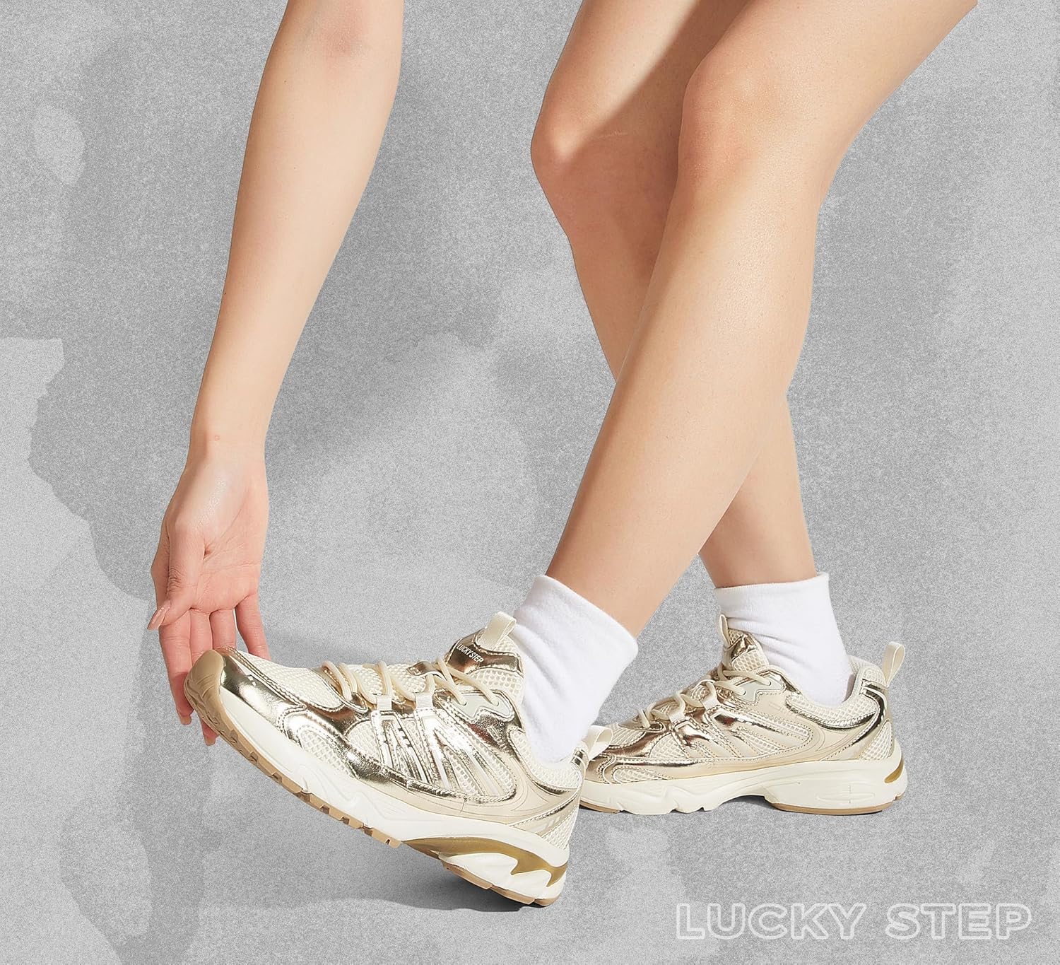 LUCKY STEP Women's Chunky Fashion Sneakers Casual Running Shoes Tennis Workout Sport Work Trendy Athletic Gym Mesh Walking Tennis Shoes - Image 2