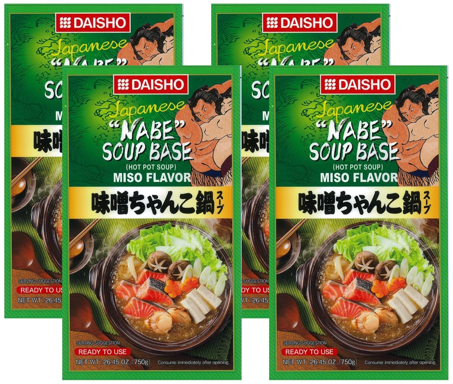 Daisho Nabe Hot Pot Soup Base Miso Flavor (Pack of 4)