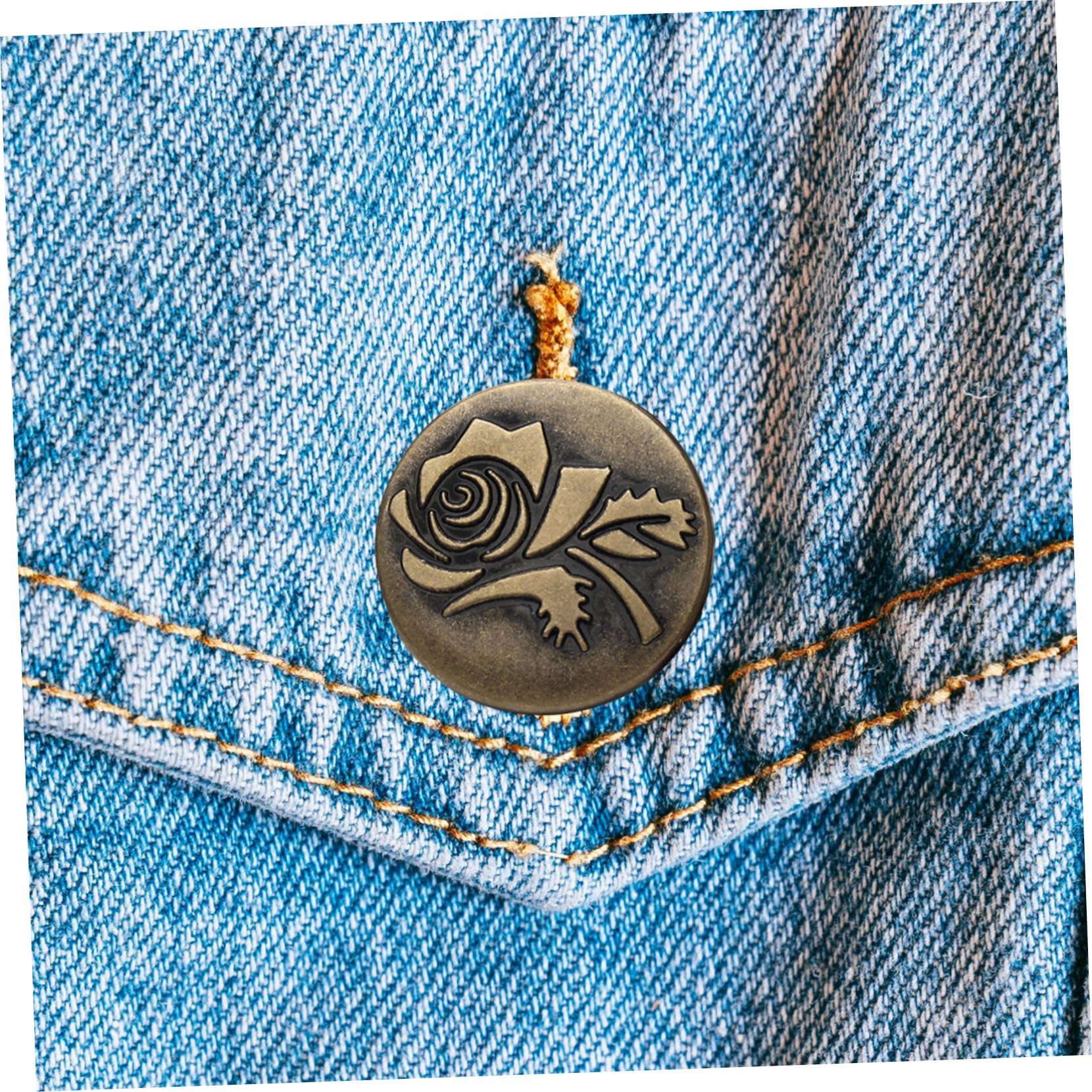 NUOBESTY 75pezzi Bottoni Metallo Removibili Per Jeans e Pantaloni Kit Di Sostituzione e Accessori Diy Per Abbigliamento Fashion