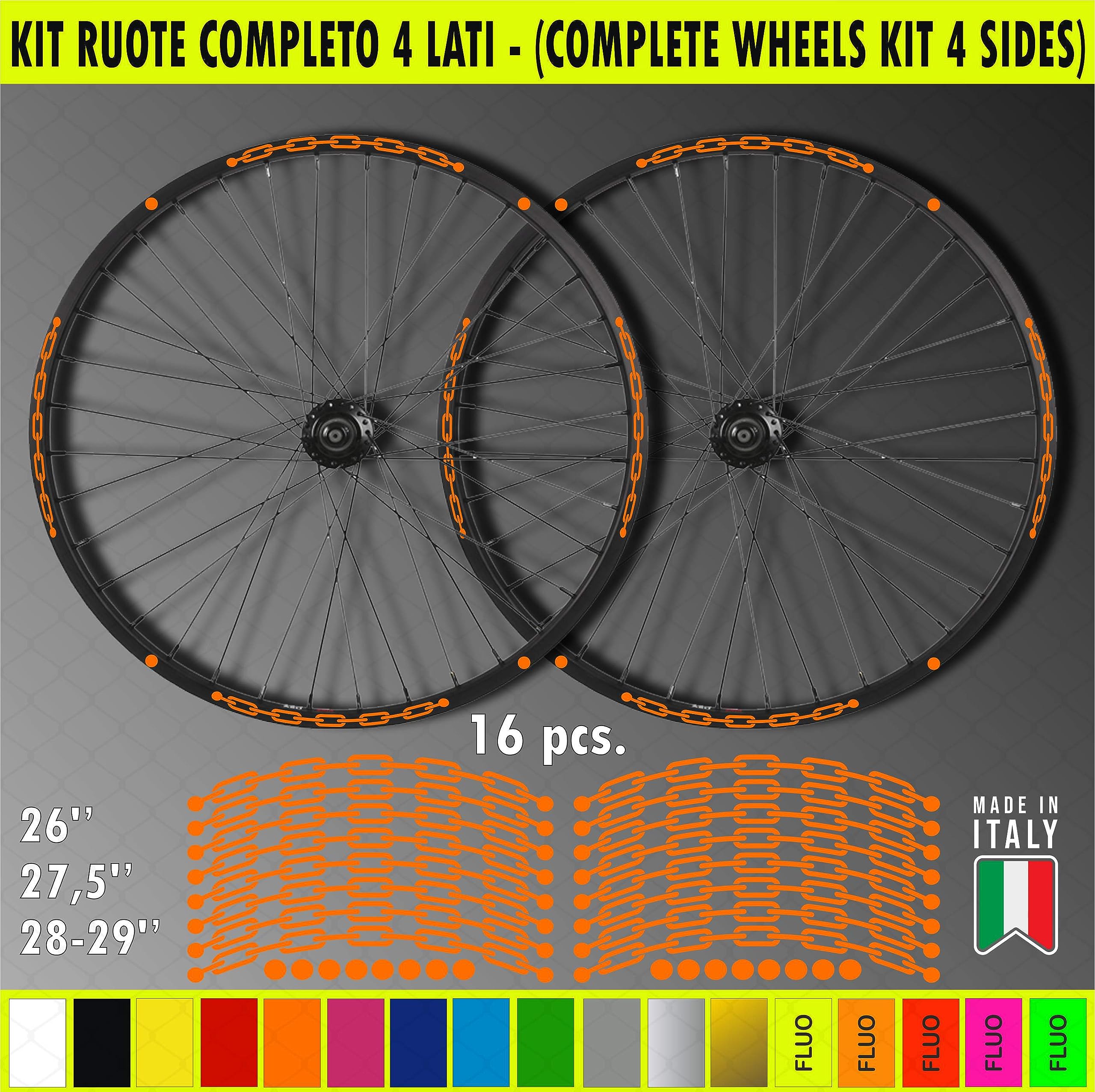 Adesivi Per Cerchi Bici MTB 28-29'' - Decalcolorati Opachi, Facili Da Applicare, Verde Fluo - Foto 4
