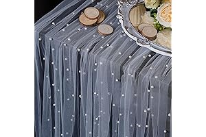 OSVINO White Pearl Veil Fabric Wedding Arch Decorations Romantic Bridal Lace Tables Runner