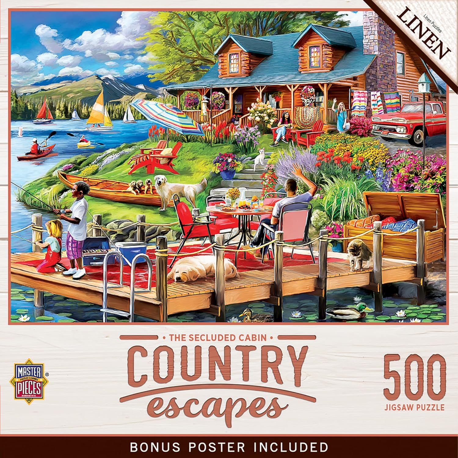 Masterpieces 550 Piece Jigsaw Puzzle for Adults, Family, Or Kids - The Secluded Cabin - 18"x24"