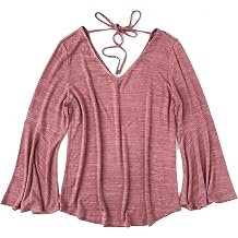 Loft Ann Taylor Womens Spacedye Bell Sleeve Sweater Tee