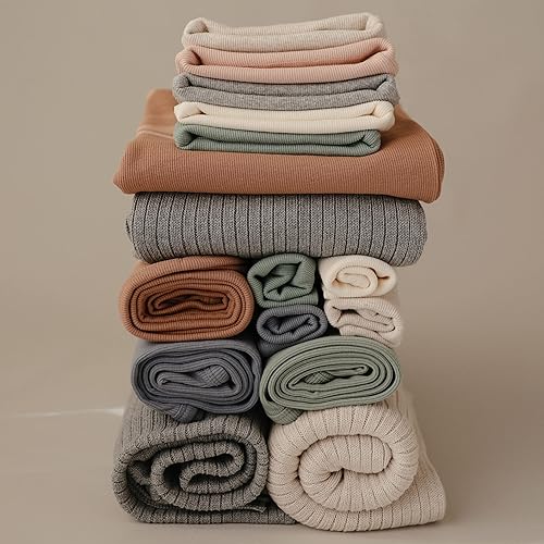 Miniatura 5 de mushie Manta de bebé extra suave  Manta de recepción acanalada de algodón orgánico, manta de envolver y cochecito  35 x 35 pulgadas (Tradewinds)