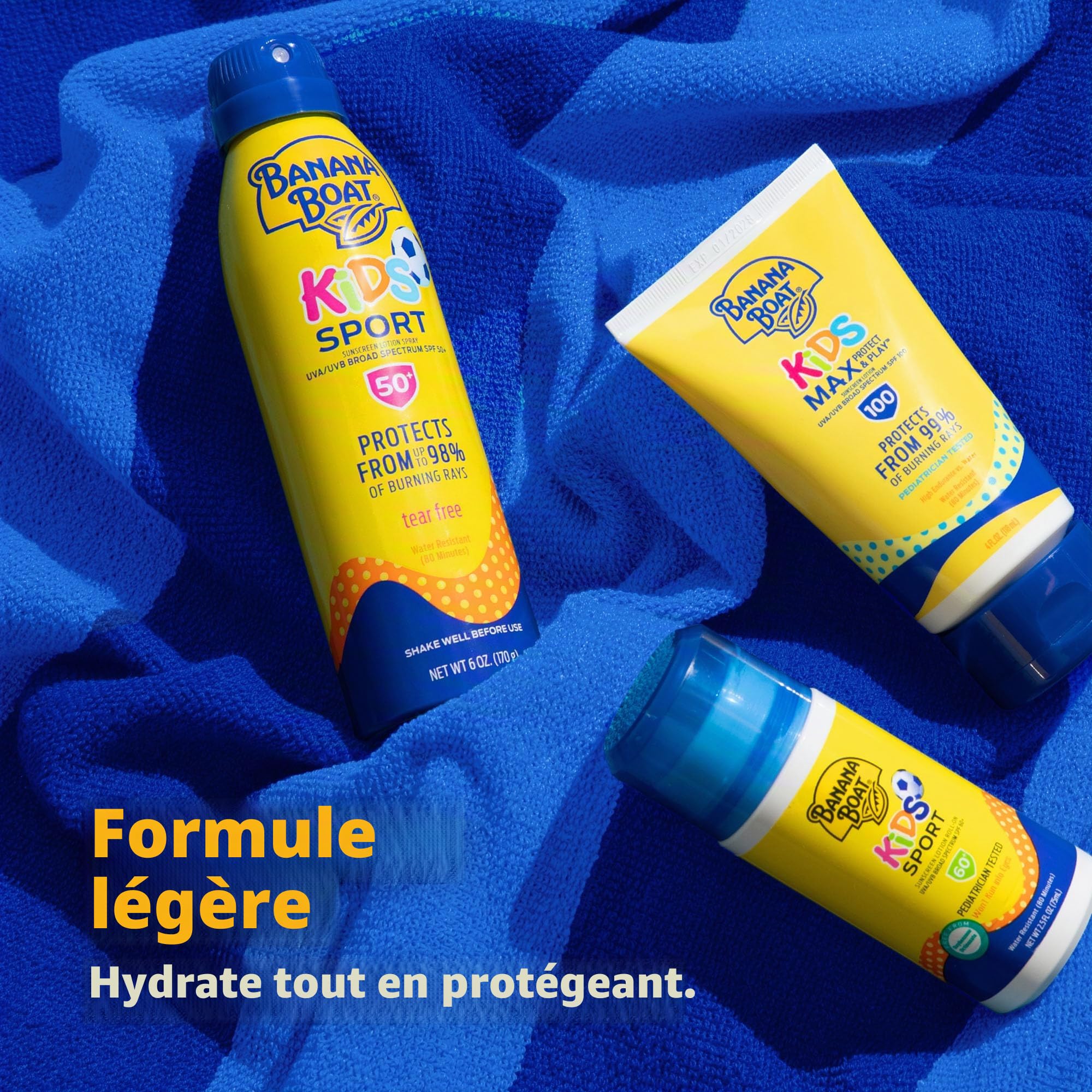 Banana Boat Sunscreen Kids Sport Lot de 2 sprays pour écran solaire SPF 50-6 oz