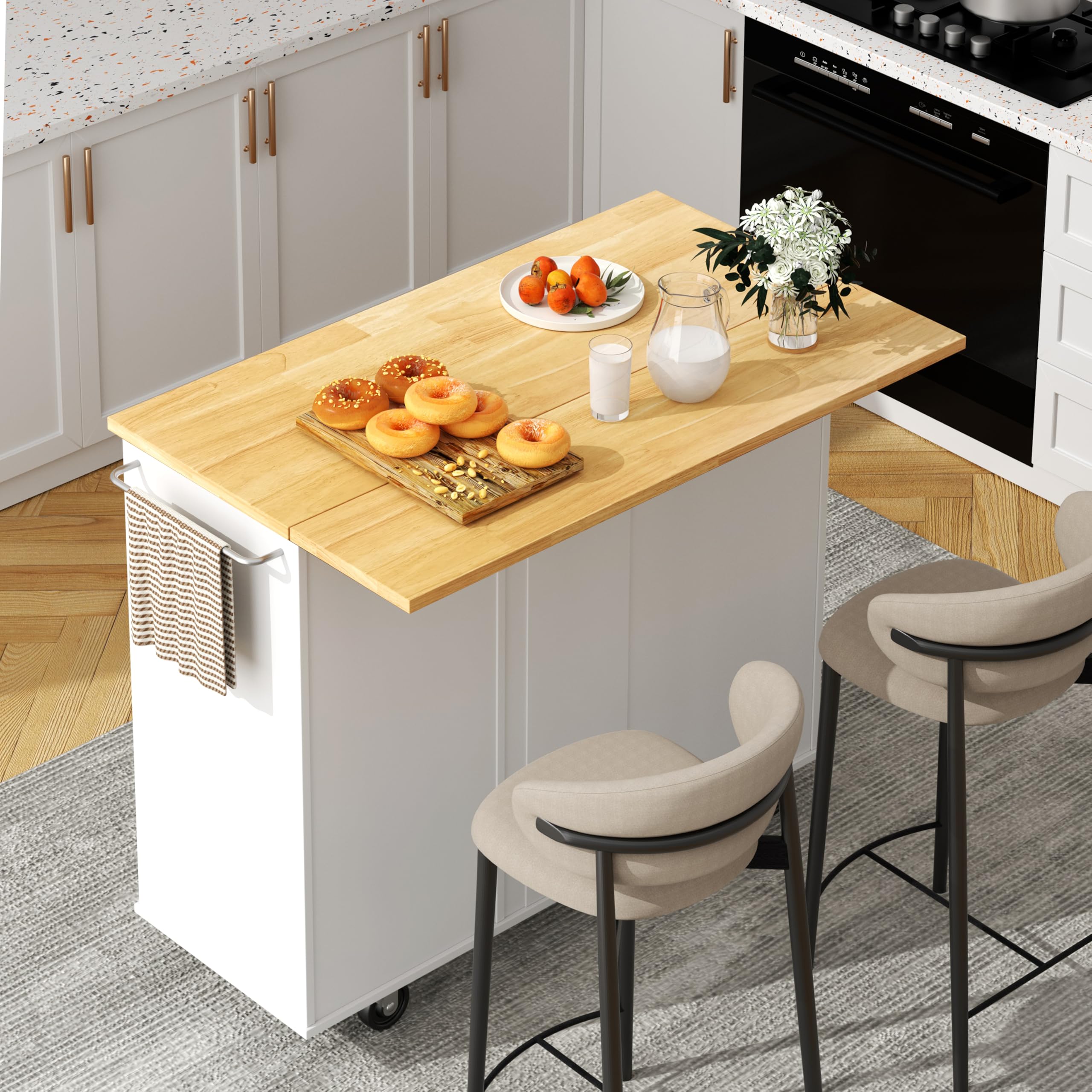 Countertop Movable Island With Seating Shintenchi Kitchen Island