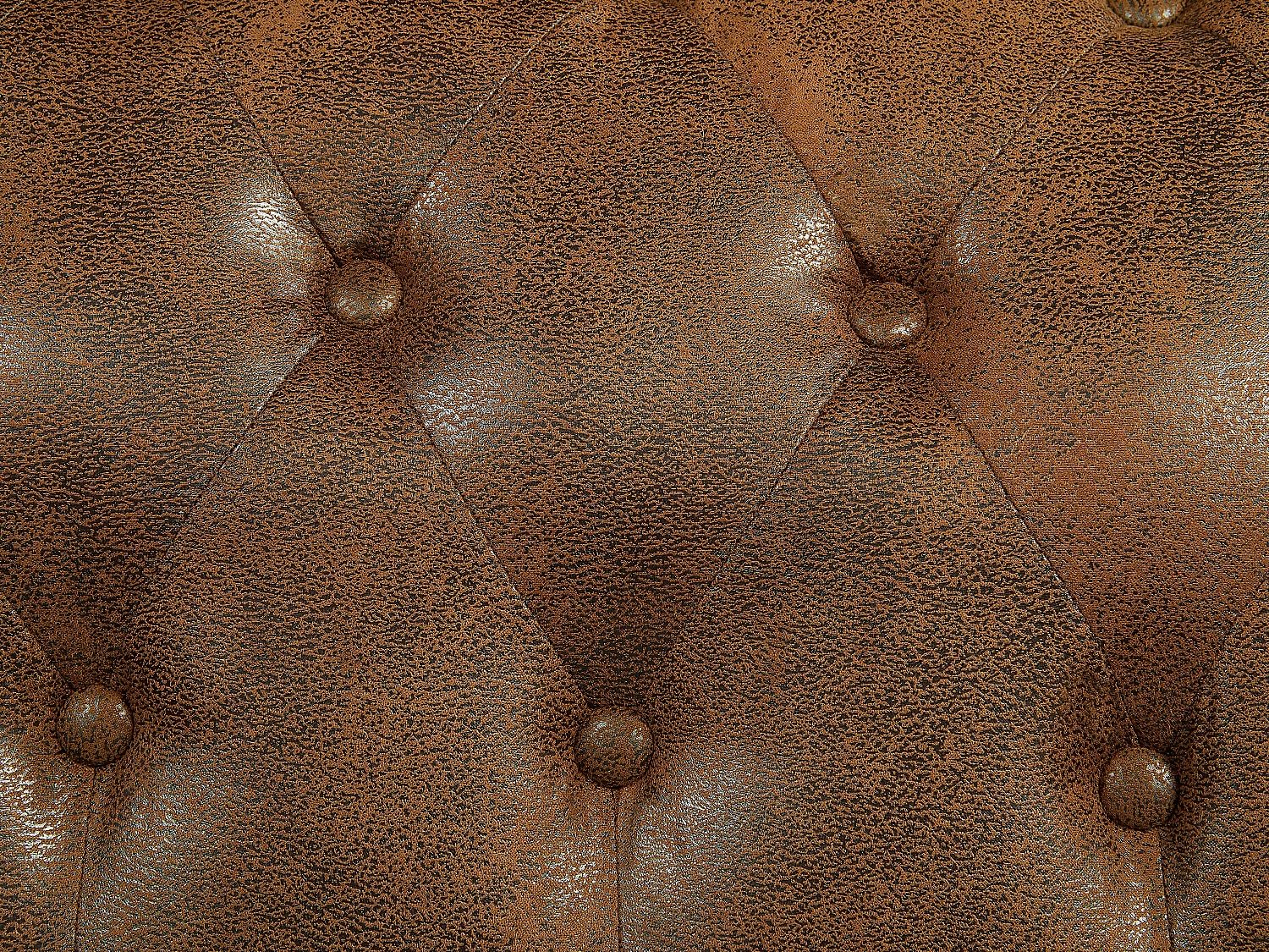 Vente-unique - Poltrona CHESTERFIELD in microfibra aspetto cuoio invecchiato