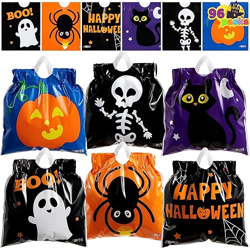 JOYIN 96 bolsas de dulces con cordón de Halloween, pequeñas bolsas de dulce o truco a granel, bolsas de plástico para dulces o trucos, bonitas disponible en Yaxa Colombia