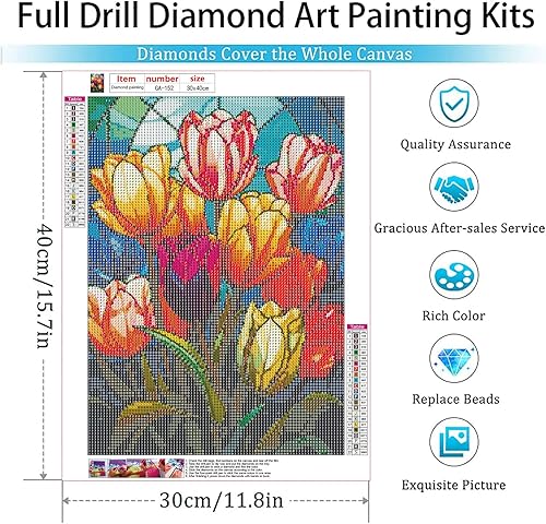Miniatura 4 de GemZono Kits de pintura de diamantes para adultos, kits de pintura de diamantes, kits de arte de diamantes con flores 5D para adultos, arte de gemas
