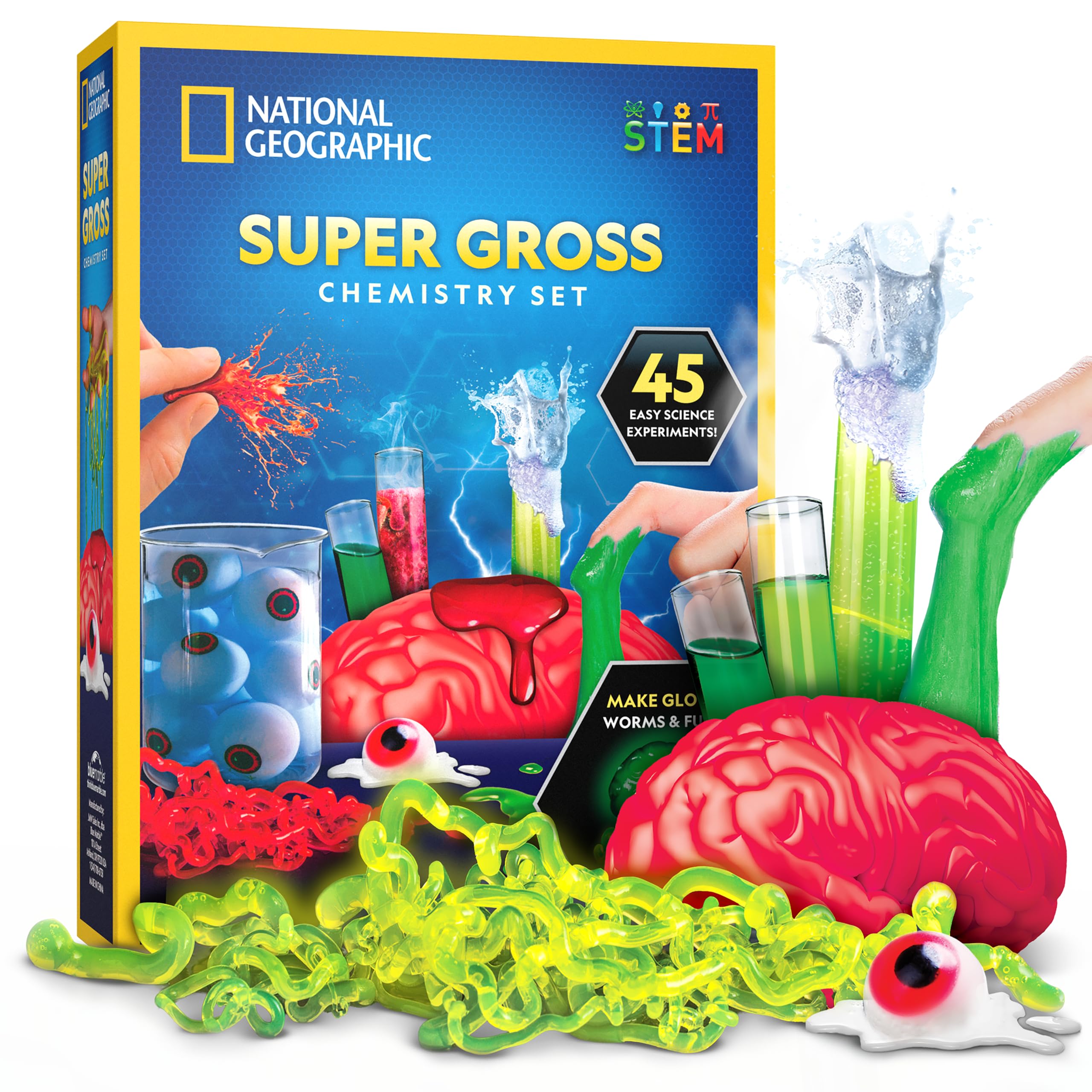 National Geographic Gross Science Kit with 45 Experiments for Kids 8-12 45 Gross Experiments