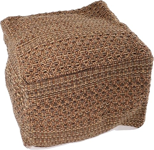 STOBAZA Reposapiés de algodón para yoga, cojín para sentarse en casa de campo, acogedor cojín japonés jacinto cuadrado puf reposapiés Caqui,Azul