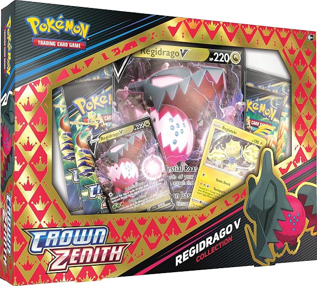 Pokémon TCG: Crown Zenith Collection - Regidrago V (2 Foil Promo Cards, 1 Foil Oversize Card & 4 Booster Packs)