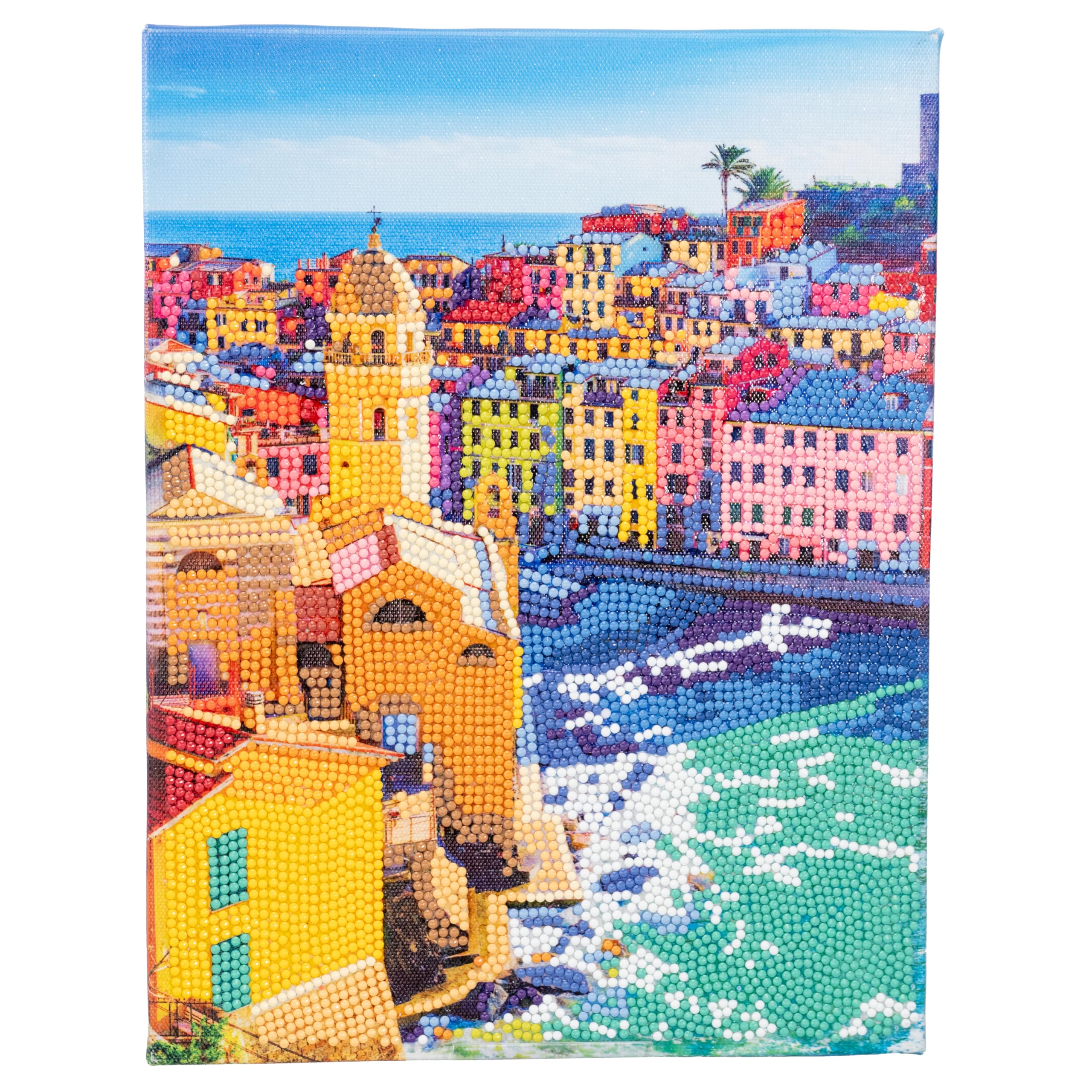 DIAMANTINY Level Up - QUADRO - Creative Art, Diamond Painting Kit, crea il mosaico Cinque Terre