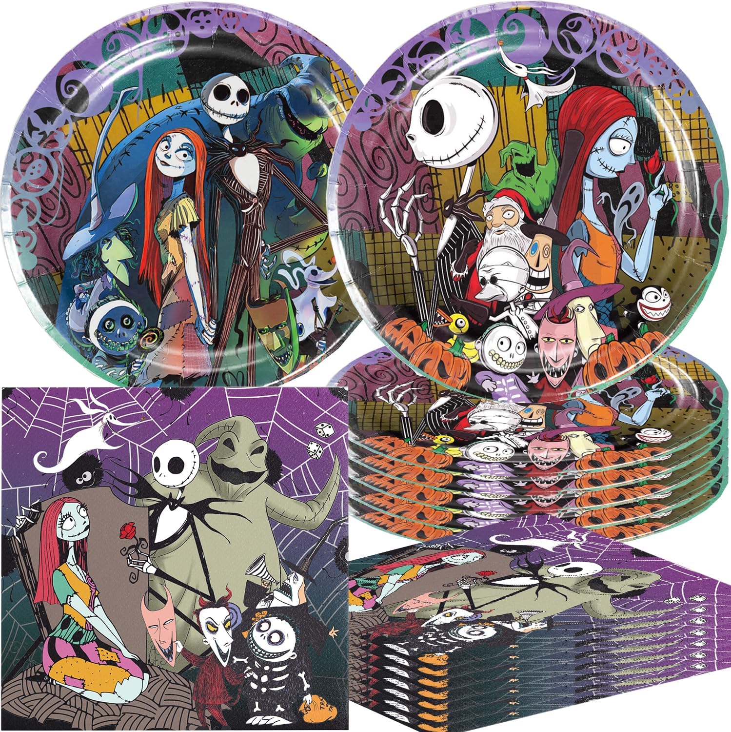 Amazon.com: Omto 40pack Nightmare Before Christmas Party Supplies Party