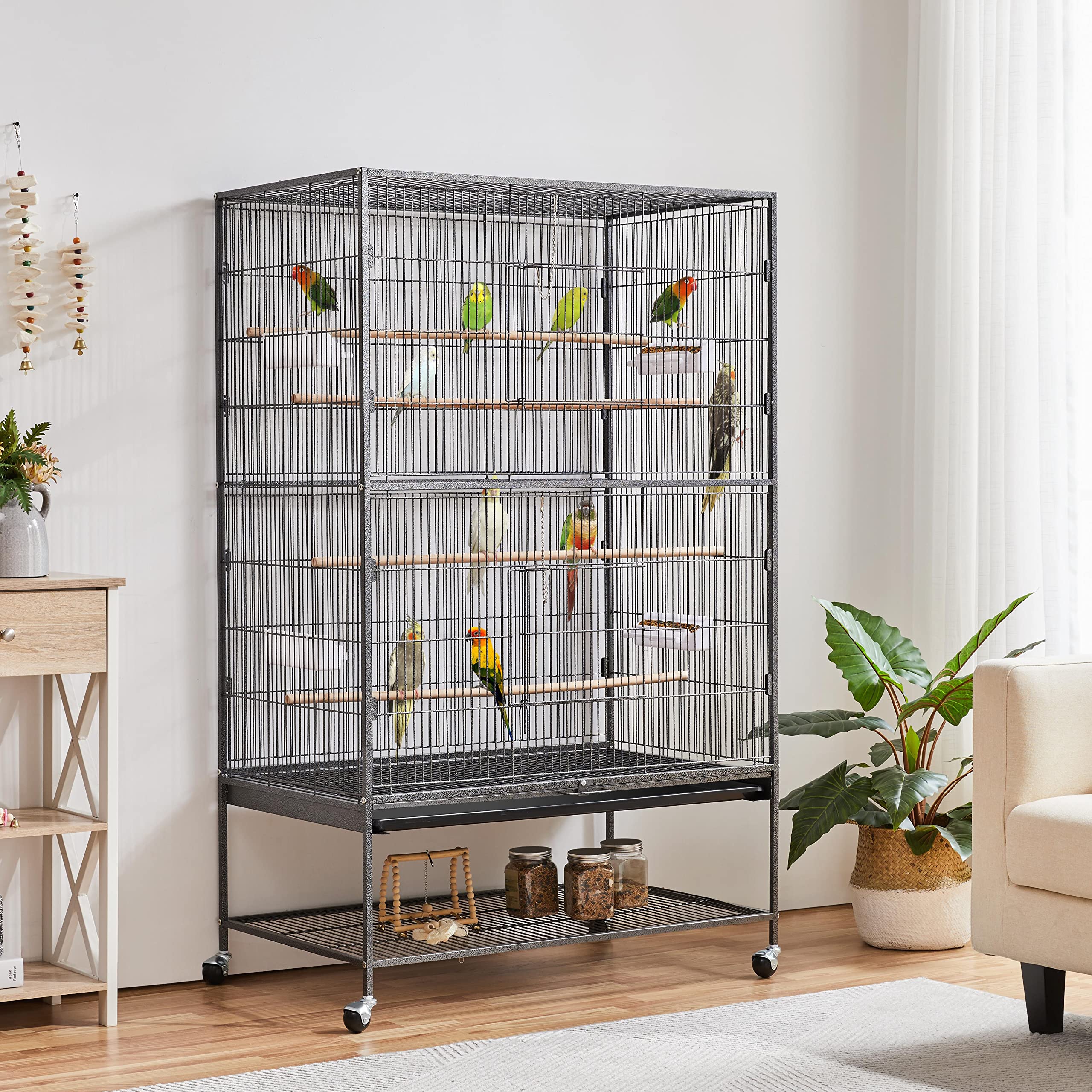 Long Bird Cages PawHut 60 Wooden Outdoor Bird Cage For Finches Long Bird Cages PawHut 60 Wooden Outdoor Bird Cage For Finches