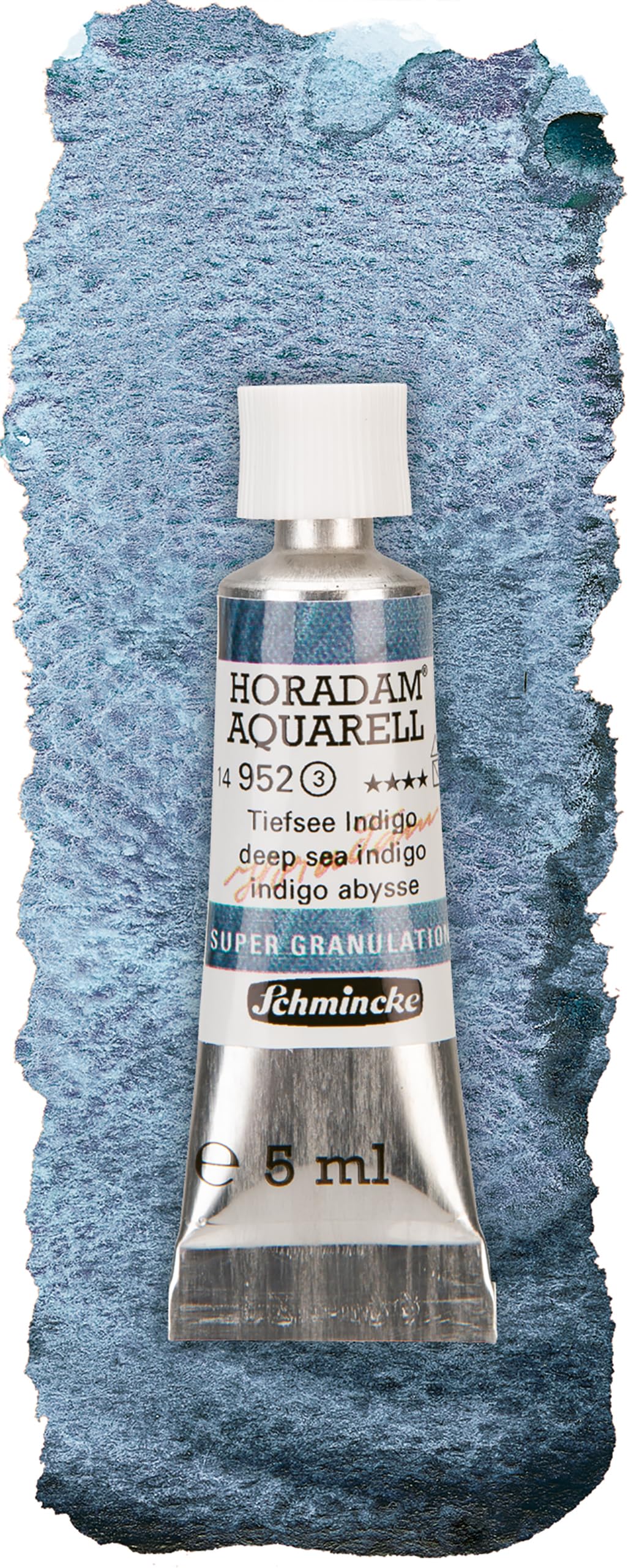 Schmincke Horadam Aquarell, Super Granulation, Deep Sea Indigo, 5 ml, Very Strong Granulating Colours, Finest, Super Granulating Watercolour Paints