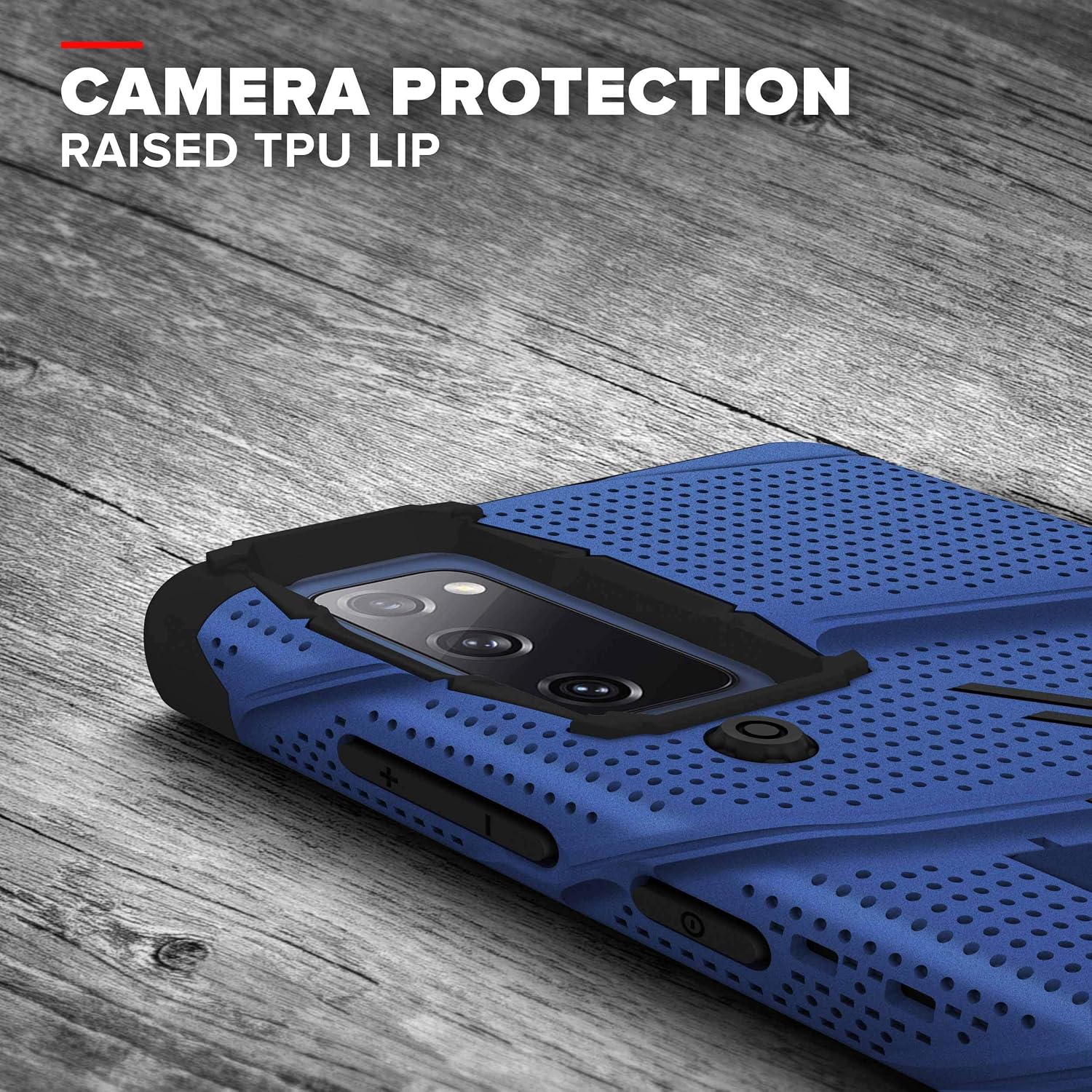 ZIZO Bolt Series Galaxy S20 FE CASE with Stand and and Strap - Blue/Black
