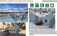 Vista 5 de Funda Giratoria para Silla Reclinable al Aire Libre, Funda Impermeable Resistente para Silla de Balancín de Césped, Patio