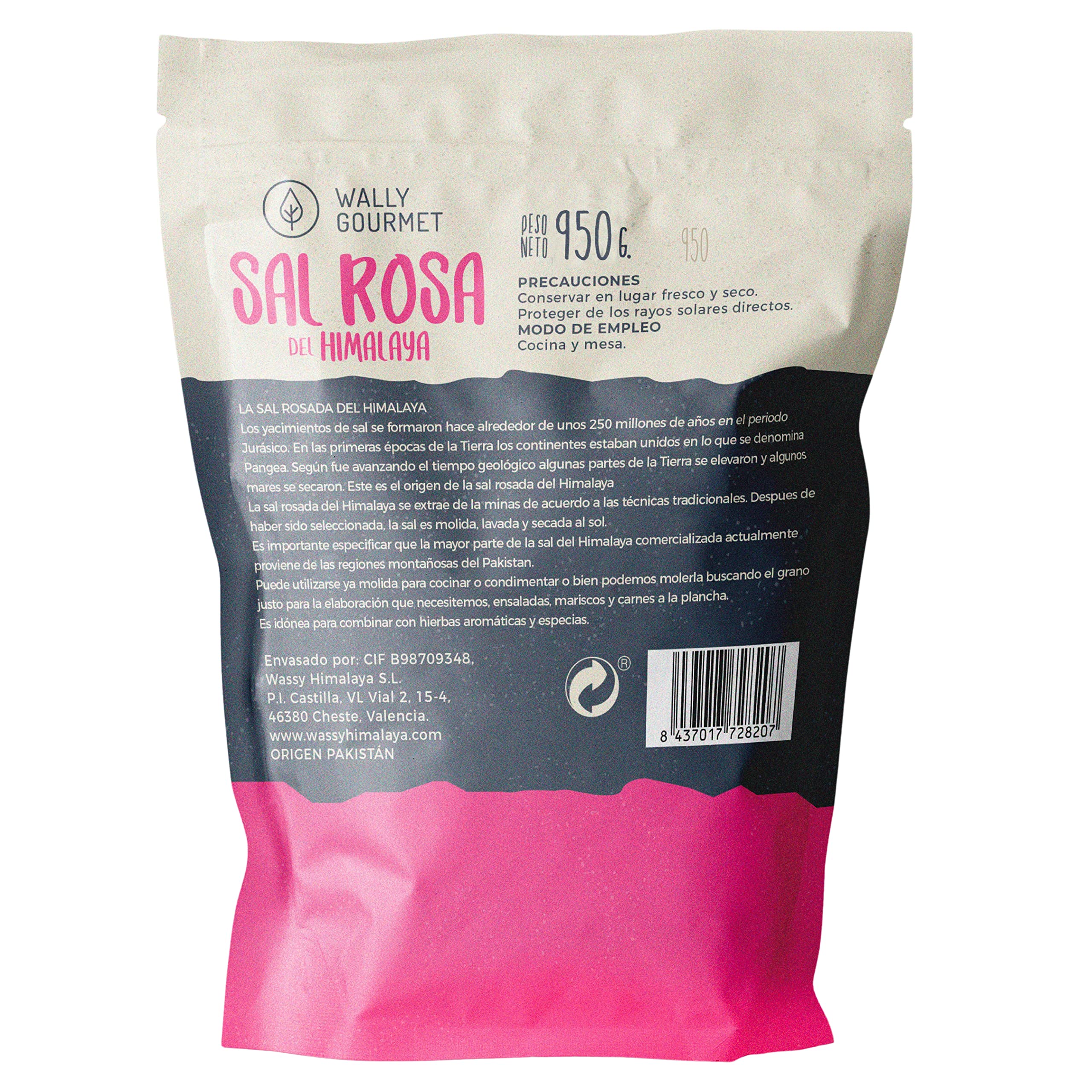 Sal Rosa Del Himalaya, Fina, 100% Natural, Sin Aditivos, Sin Refinado. Mayor Contenido En Oligoelementos. Para Sazonar Y Condimentar. Origen: Punjab, Pakistán.