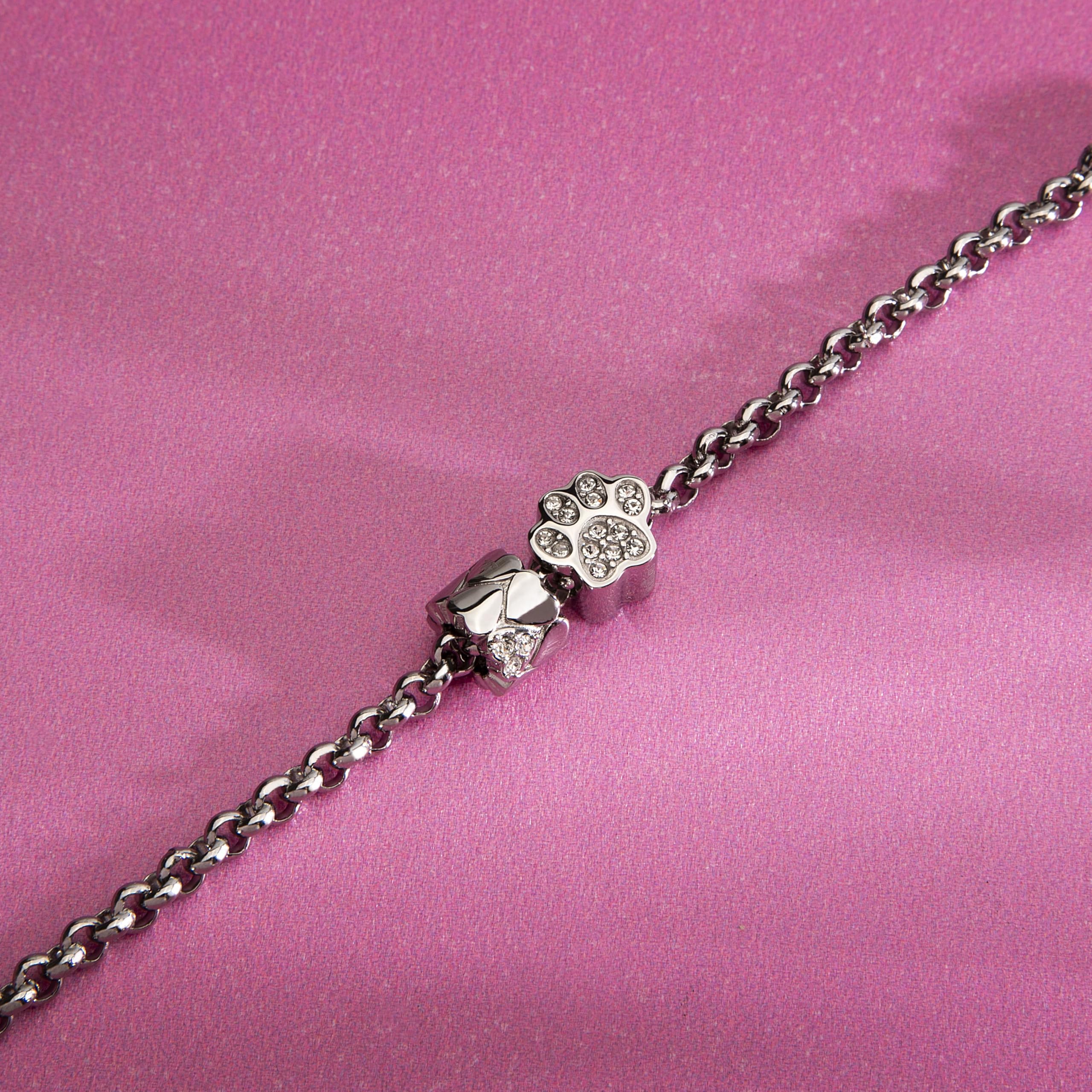 Morellato Bracciale Donna in Acciaio, Cristalli, Collezione DROPS, Cuore, Zampa - SCZ1419