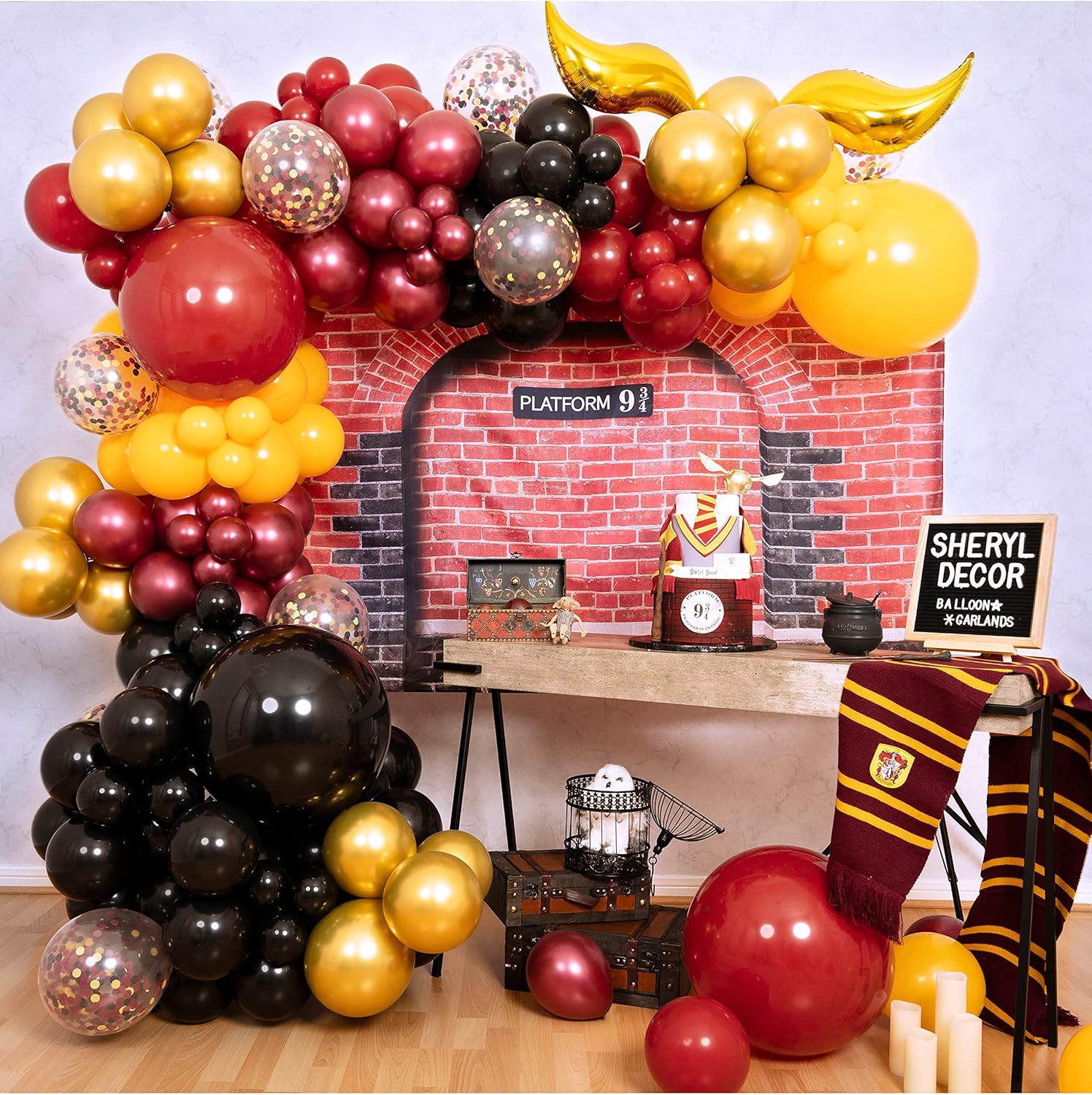 Buy 115pc, 4 Sizes Harry Potter Balloon Garland Kit with Bonus Snitch
