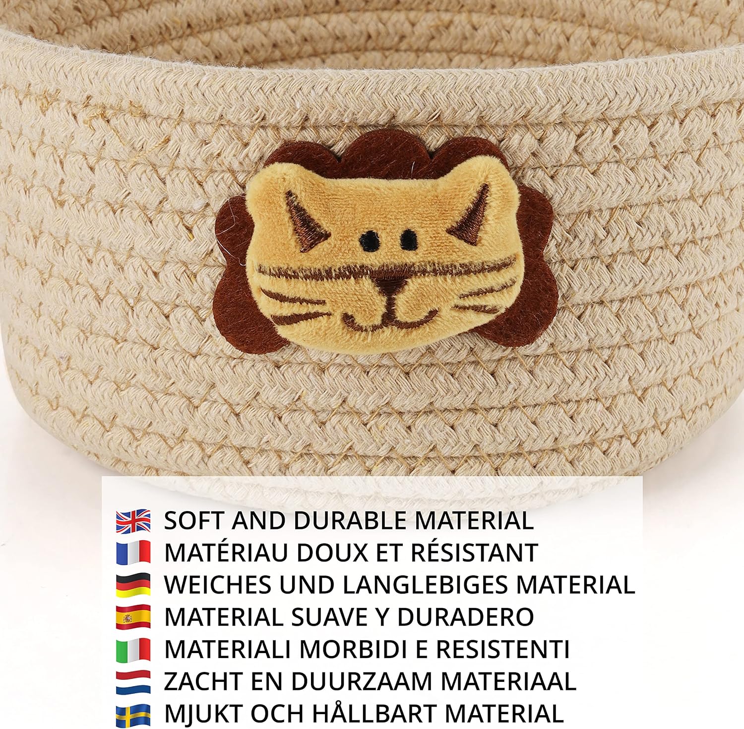 Belle Vous Small Cute Woven Cotton Rope Basket, W19 x H9.5cm / 7.5” x 3.7”, Laundry - Image 5