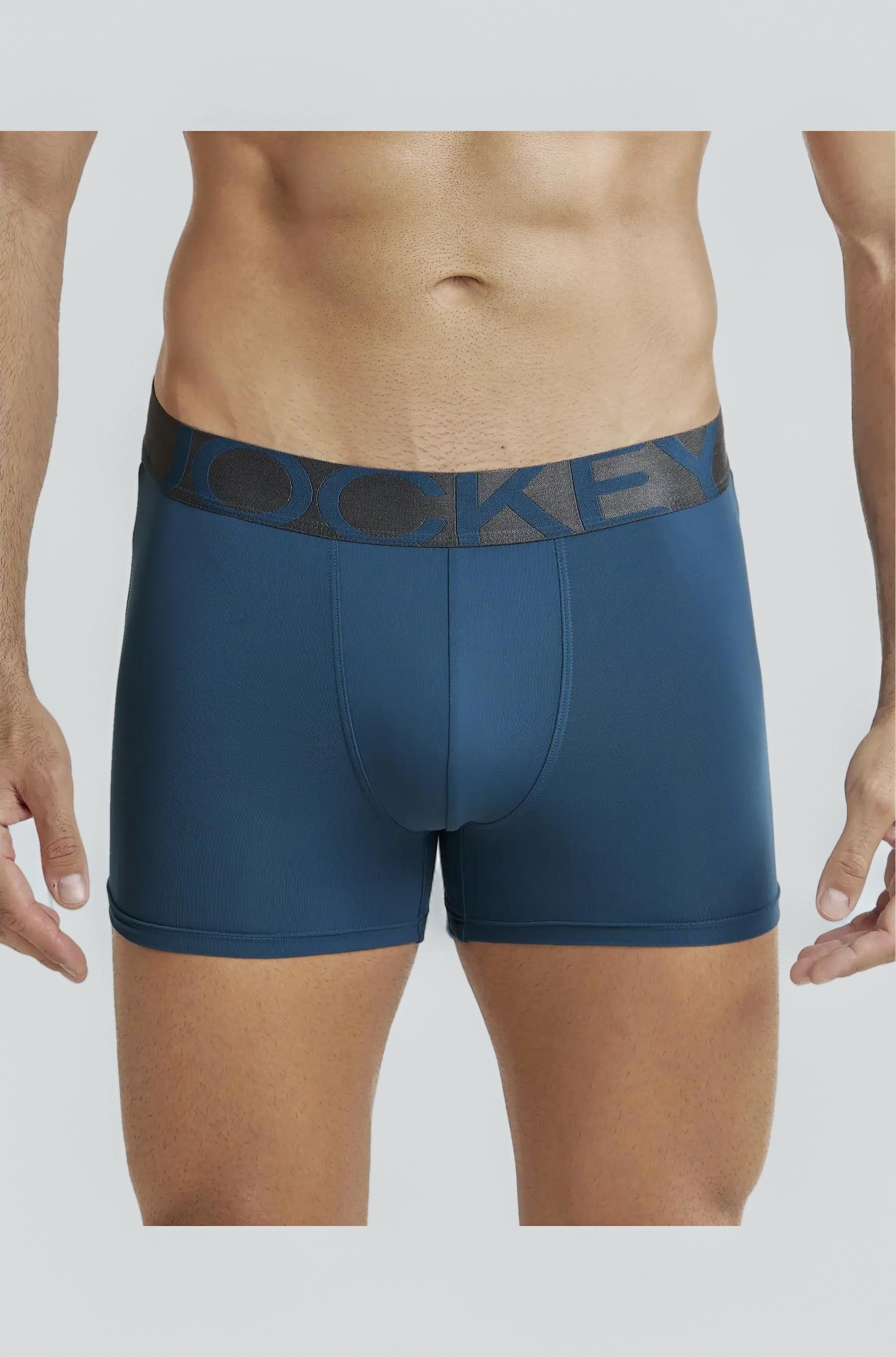 Jockey IC28 Men's Tactel Microfiber Elastane Stretch Solid Trunk with Moisture Move Treatment