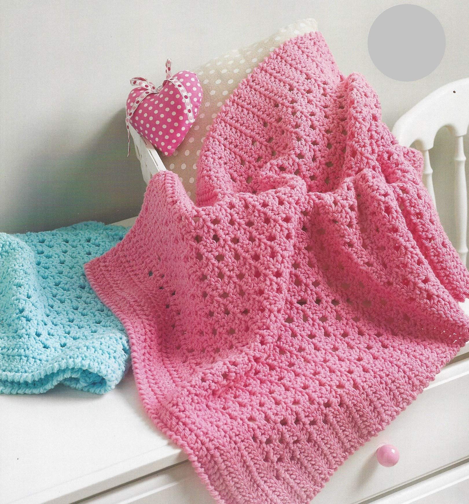 Sirdar Pink Hayfield Baby Chunky Crochet Pattern - 5207 Blankets