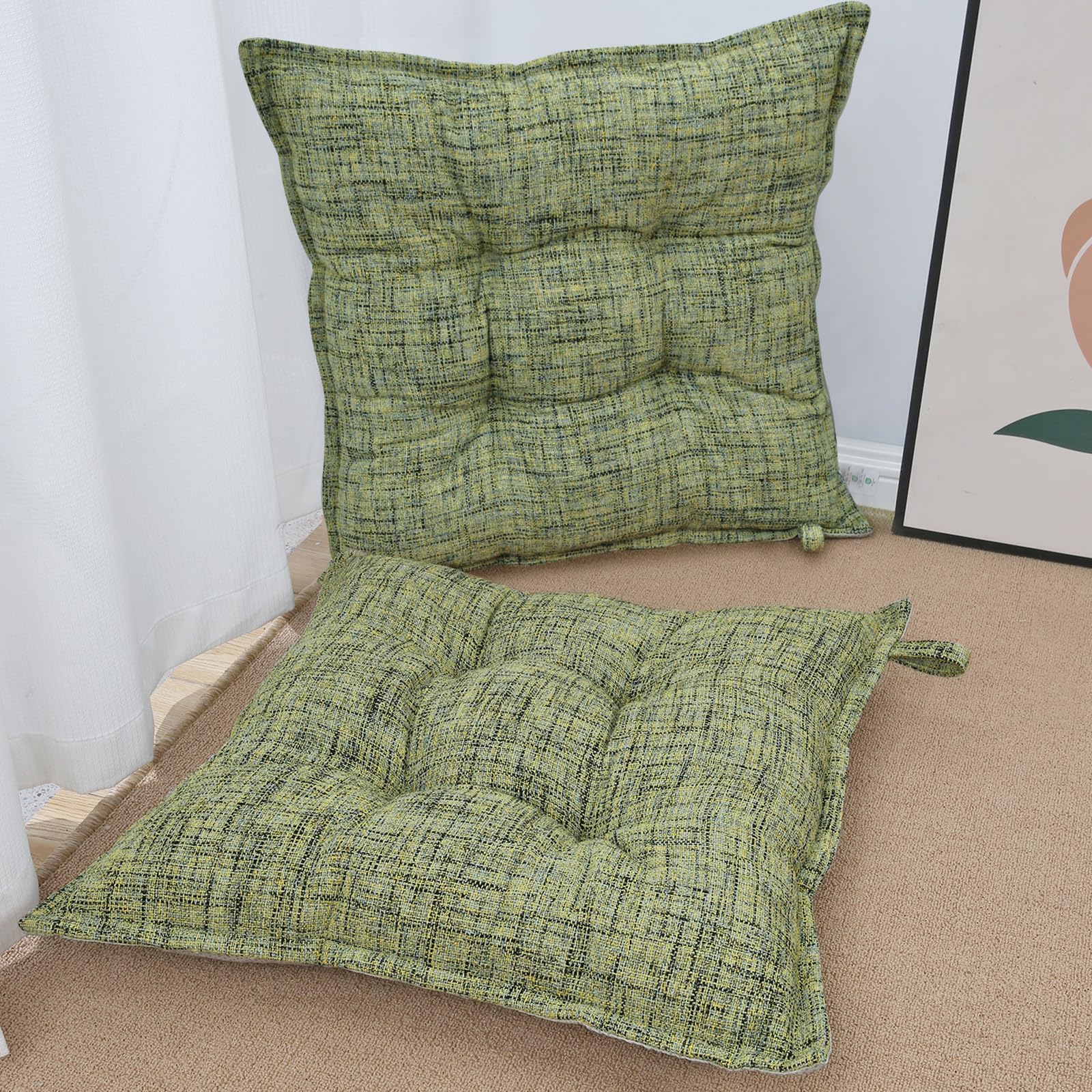 SINSOSSO Large Floor Pillows 22 Thickened Bite-Size Memory Foam Square Non-Slip Cushions for Office Back Support Yoga Chair
